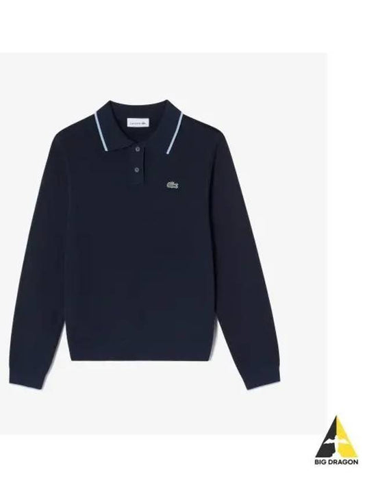 Women s Basic Polo Sweater Dark Navy - LACOSTE - BALAAN 1