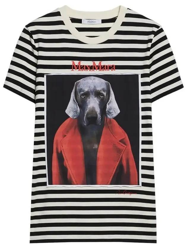 Rosso Striped Cotton Short Sleeve T Shirt Vanilla - MAX MARA - BALAAN 1