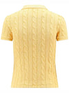 Embroidered Logo Slim Fit Knit Polo Shirt Yellow - POLO RALPH LAUREN - BALAAN 4