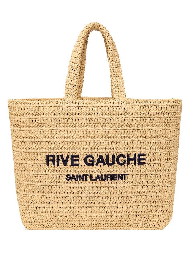 Rive Gauche Raffia Crochet Tote Bag Beige - SAINT LAURENT - BALAAN 1