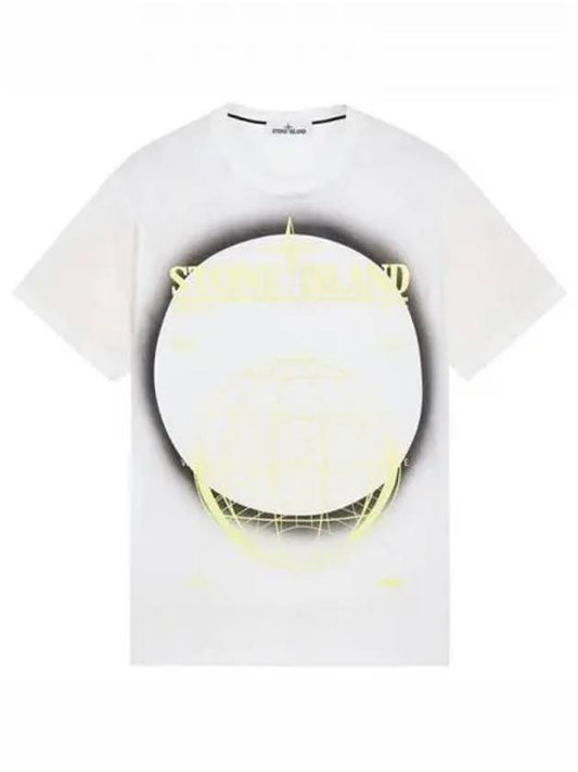 Men's Solar Eclipse Logo Short Sleeve T-Shirt White - STONE ISLAND - BALAAN 2