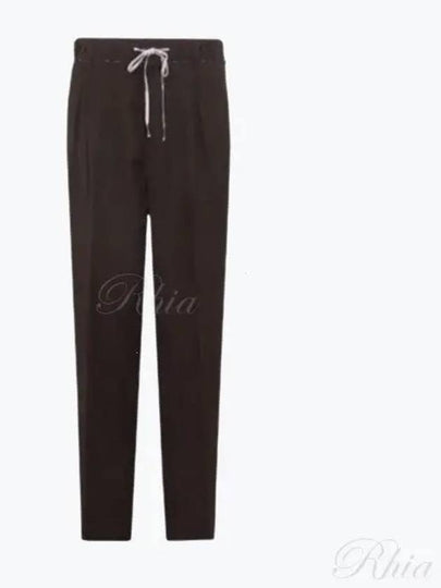 Stitched Logo Drawstring Straight Pants Brown - MAISON MARGIELA - BALAAN 2