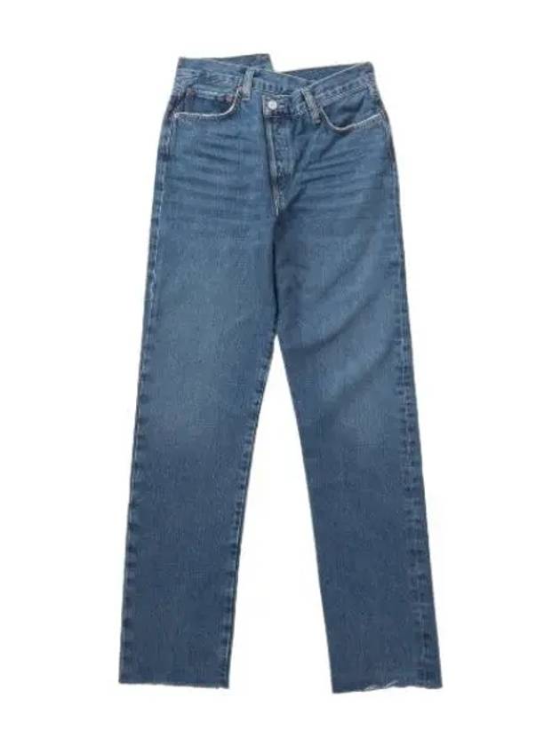 A Goldie Criss Cross Straight Denim Pants Blue Jeans - AGOLDE - BALAAN 1