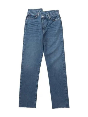 A Goldie Criss Cross Straight Denim Pants Blue Jeans - AGOLDE - BALAAN 1