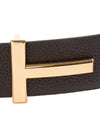 T Buckle Reversible Leather Belt Black Brown - TOM FORD - BALAAN 3