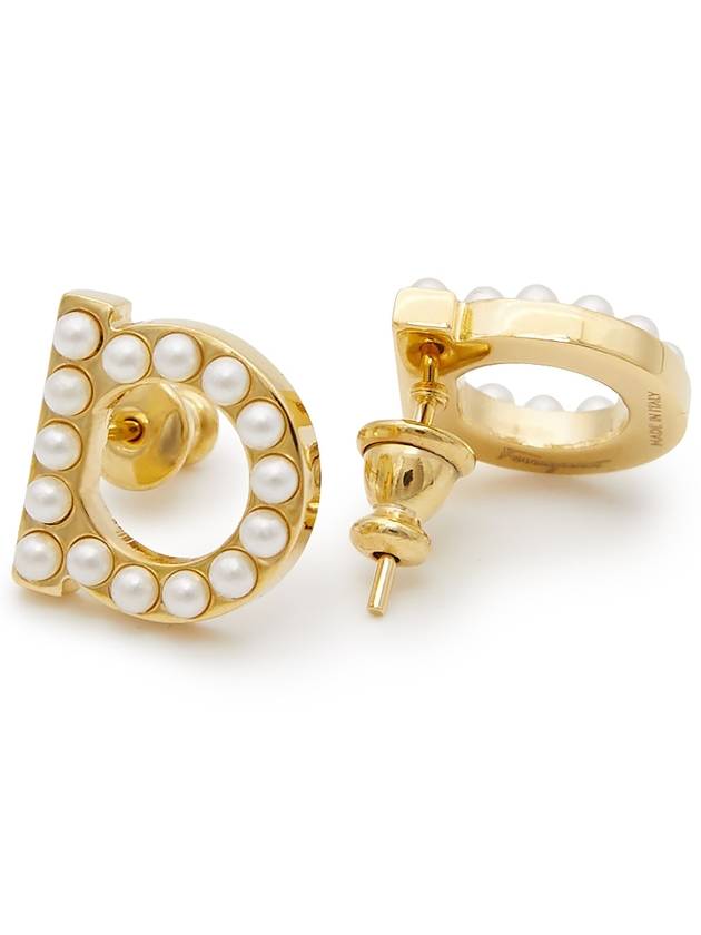 Gancini Pearl Earrings Gold - SALVATORE FERRAGAMO - BALAAN 6