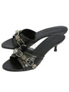 Women's Cagole Studded Leather Band Sandal Heels Black - BALENCIAGA - BALAAN 2