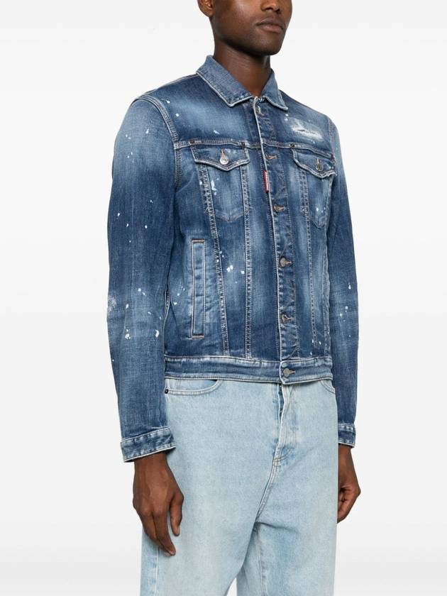 Stretch Dan Denim Jacket Blue - DSQUARED2 - BALAAN 4