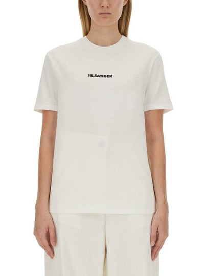 Logo Print Short Sleeve T-Shirt White - JIL SANDER - BALAAN 2