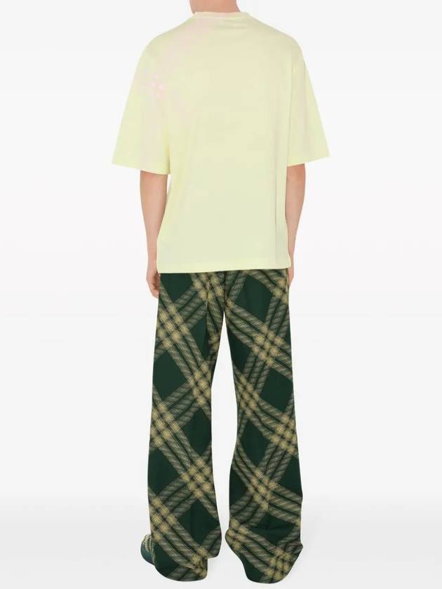 Check Cotton Short Sleeve T-Shirt Yellow - BURBERRY - BALAAN 5