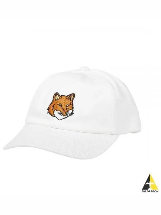 Large Fox Head Embroidery Ball Cap White - MAISON KITSUNE - BALAAN 2