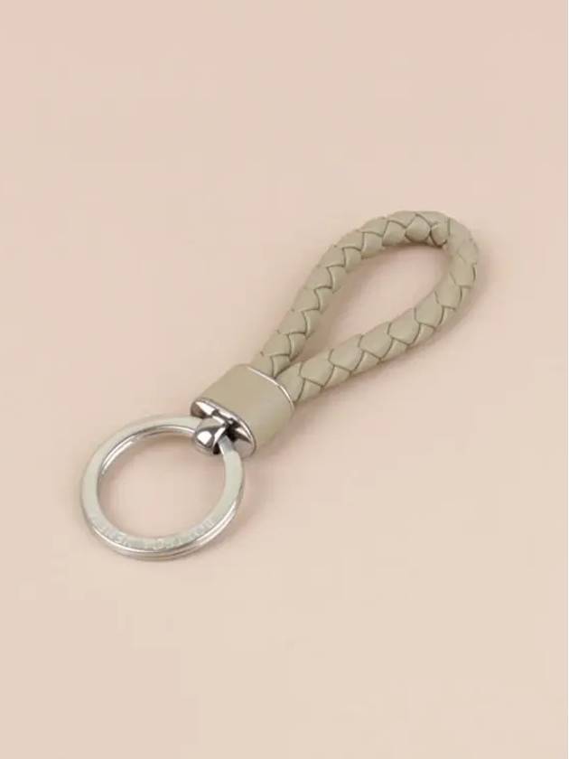 Bottega Intrecciato Keyring Gray Beige 709727 VMAY1 1511 - BOTTEGA VENETA - BALAAN 1