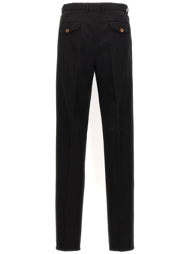 Pleated Detail Chino Straight Pants Black - BRUNELLO CUCINELLI - BALAAN 3