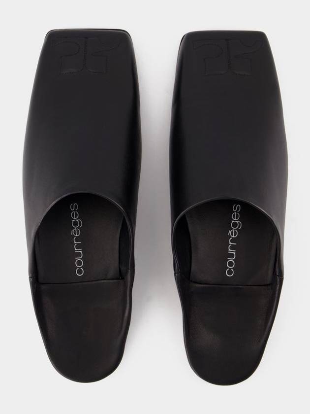 Heritage Shadow Mules - Courreges - Leather - Black - COURREGES - BALAAN 4