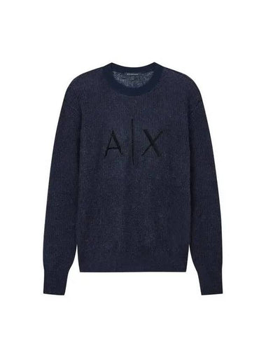 Women s AX Logo Mohair Knit Navy - ARMANI EXCHANGE - BALAAN 1