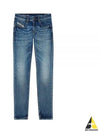 D Strukt Straight Leg Distressed Jeans Blue - DIESEL - BALAAN 2