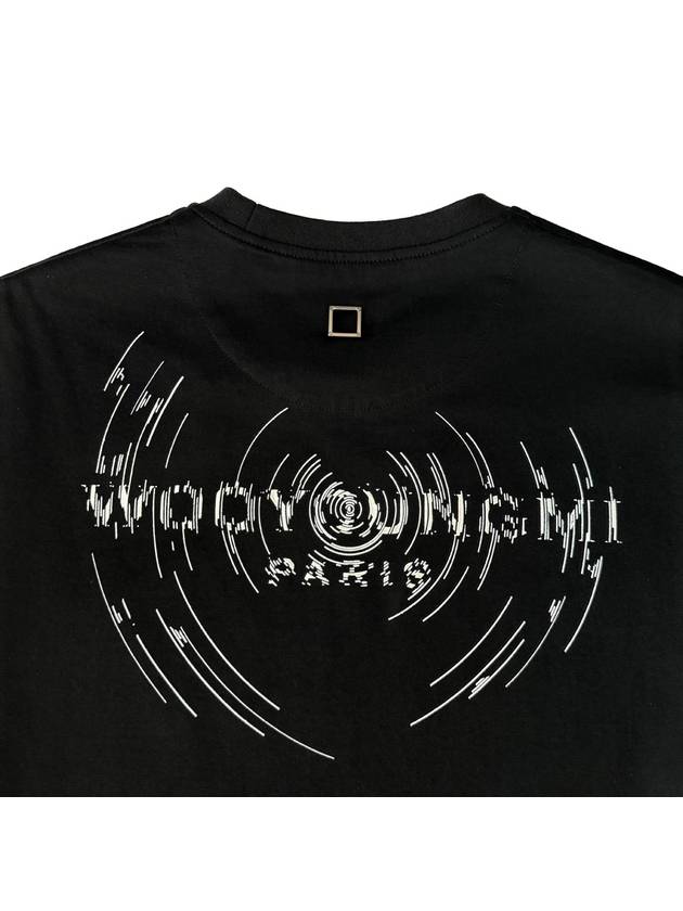 Wave Graphic Back Logo Short Sleeve T-Shirt Black - WOOYOUNGMI - BALAAN 5