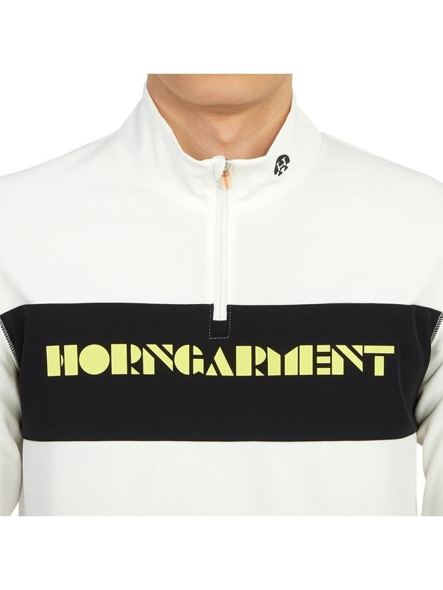 Men's Trans Half Zip Up Long Sleeve T-Shirt Offwhite - HORN GARMENT - BALAAN 7