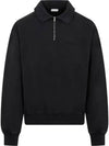 Logo Half Zip-up Oversized Long Sleeve Polo Shirt Black - DIOR - BALAAN 2