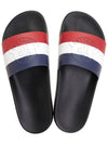 Basil Logo Striped Slippers Black - MONCLER - BALAAN 3