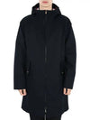 Waterproof Cotton Twill T-Dart Hooded Jacket Navy - THOM BROWNE - BALAAN 2