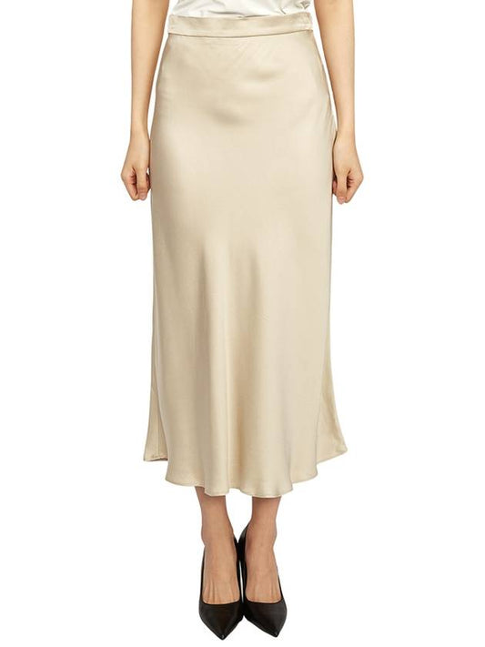 Women's Zurlo Enver Satin A-Line Skirt Beige - MAX MARA - BALAAN 2