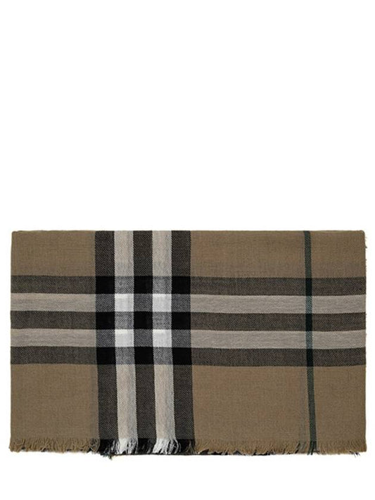 Raw Cut Checked Wool Scarf Brown - BURBERRY - BALAAN 2