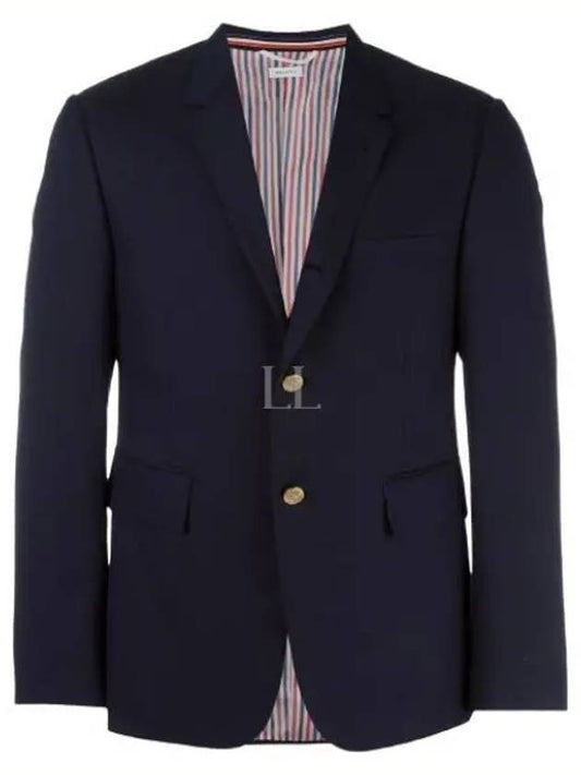 Men's Diagonal Armband Cashmere Flannel Classic Jacket Navy - THOM BROWNE - BALAAN 2