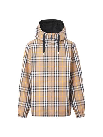 Vintage Check Reversible Hooded Jacket Beige - BURBERRY - BALAAN 1