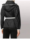 Belt contrast trim hooded jacket black - MONCLER - BALAAN 5