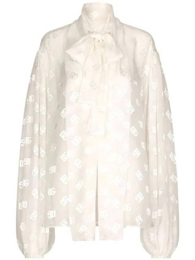 logo jacquard pussy bow blouse F5P73TFJTBR - DOLCE&GABBANA - BALAAN 1