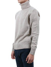 Heart Logo Cashmere Turtleneck Beige - AMI - BALAAN 4