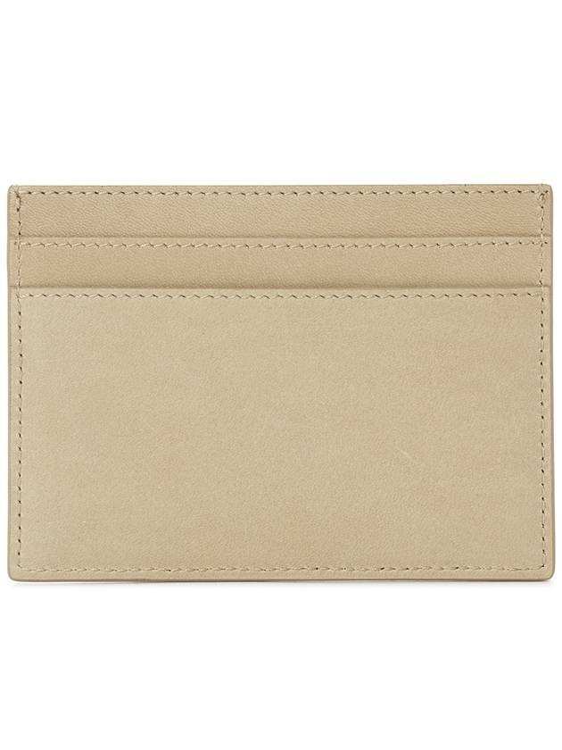 Cassandre Debossed Logo Leather Card Wallet Beige - SAINT LAURENT - BALAAN 3