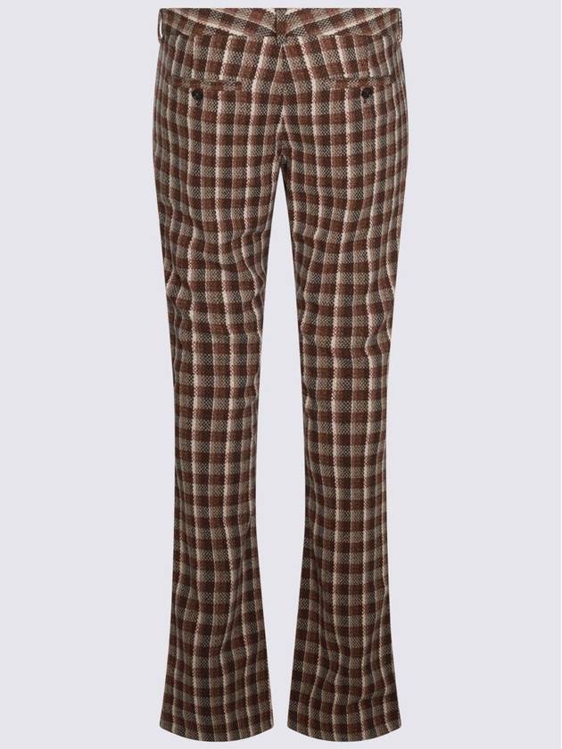 Check tailored straight pants beige brown - ACNE STUDIOS - BALAAN 5