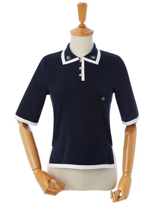 COLOR COMBI T COLLAR KNITNAVY - AOW - BALAAN 1