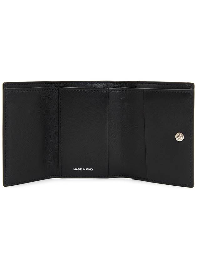 Men's Compact Tri-Fold Leather Half Wallet Black - MARNI - BALAAN 6