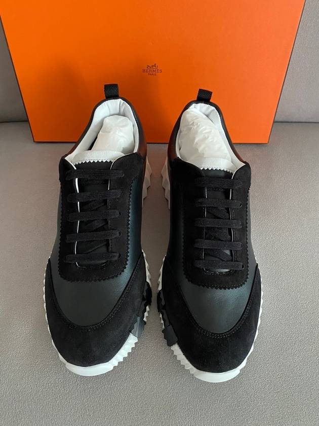 Bouncing Leather Low Top Sneakers Noir - HERMES - BALAAN 3