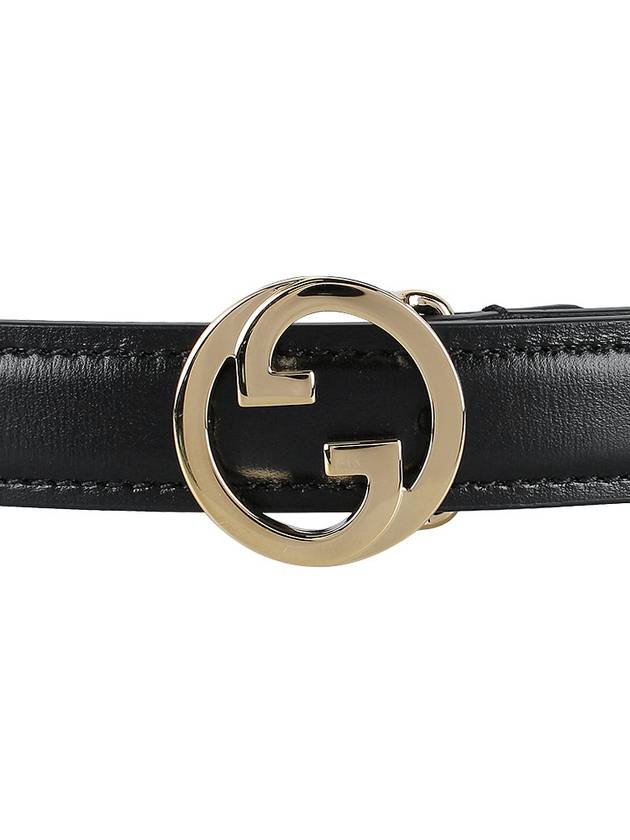 Blondie Thin Leather Belt Black - GUCCI - BALAAN 8