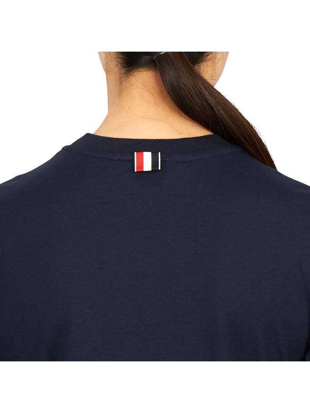 Logo Patch Lightweight Jersey Relaxed Fit Short Sleeve T-Shirt Navy - THOM BROWNE - BALAAN 10