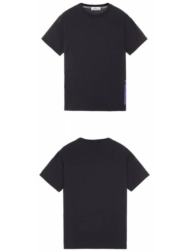 76152NS84 V0029 Side Logo Patch Round Short Sleeve T-Shirt Black Men's T-Shirt TJ - STONE ISLAND - BALAAN 4