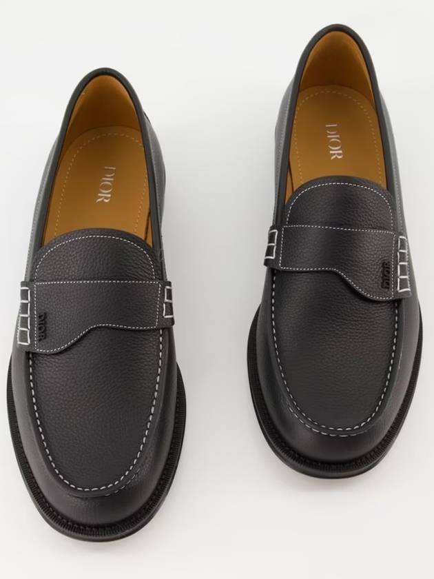 Granville Grained Calfskin Loafers Black - DIOR - BALAAN 5