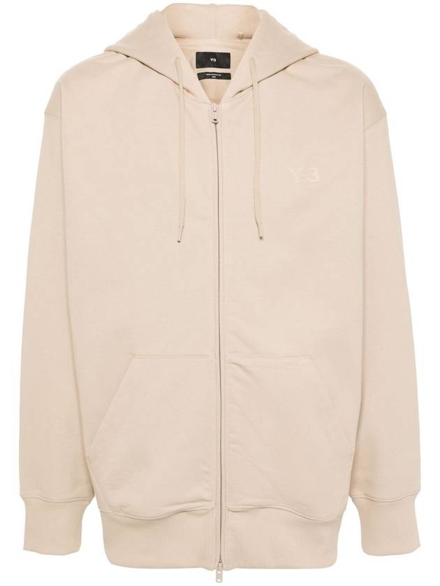 French Terry Zip Up Hoodie Clay Brown - Y-3 - BALAAN 2