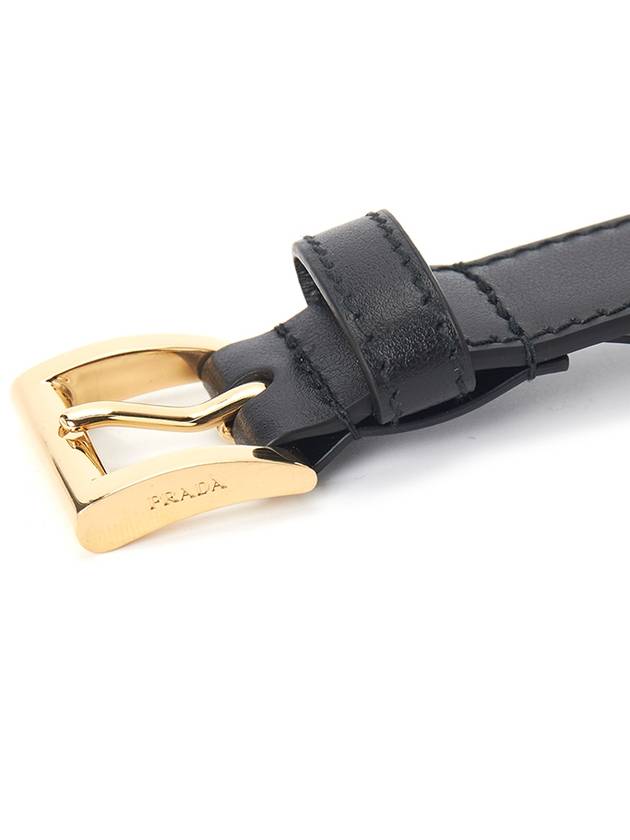 Logo Leather Belt Black - PRADA - BALAAN 6