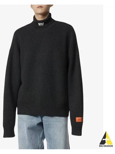 HPNY Embroidered Logo Turtleneck Black - HERON PRESTON - BALAAN 2