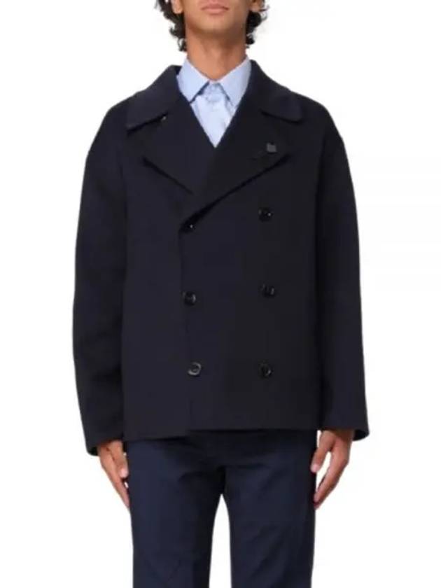 LARDINI IVNILSIVC63630 850 Fabric Double Breasted Coat - RVR LARDINI - BALAAN 1