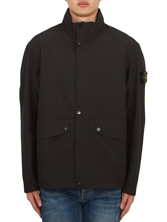 Logo Light Soft Shell Jacket Black - STONE ISLAND - BALAAN 2