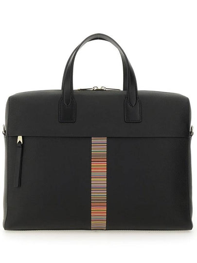 Signature Stripe Trim Brief Case Black - PAUL SMITH - BALAAN 2