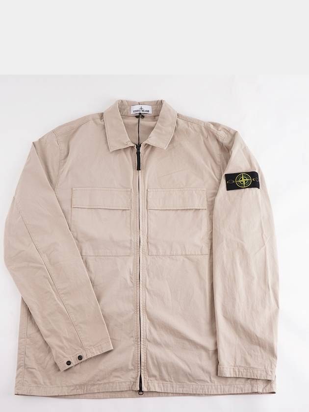 Wappen Patch Double Pocket Cotton Zip-Up Jacket Beige - STONE ISLAND - BALAAN 2