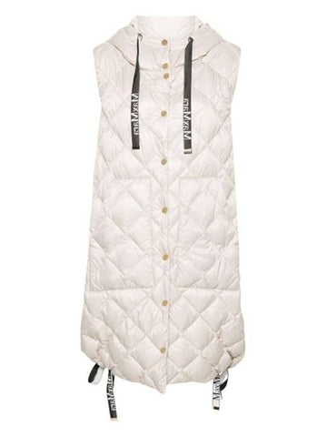 Sisoft Drawstring Hooded Vest Padding White - MAX MARA - BALAAN 1