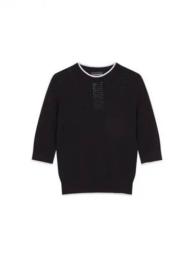 Women s color combination hem whole garment knit black 271905 - EMPORIO ARMANI - BALAAN 1